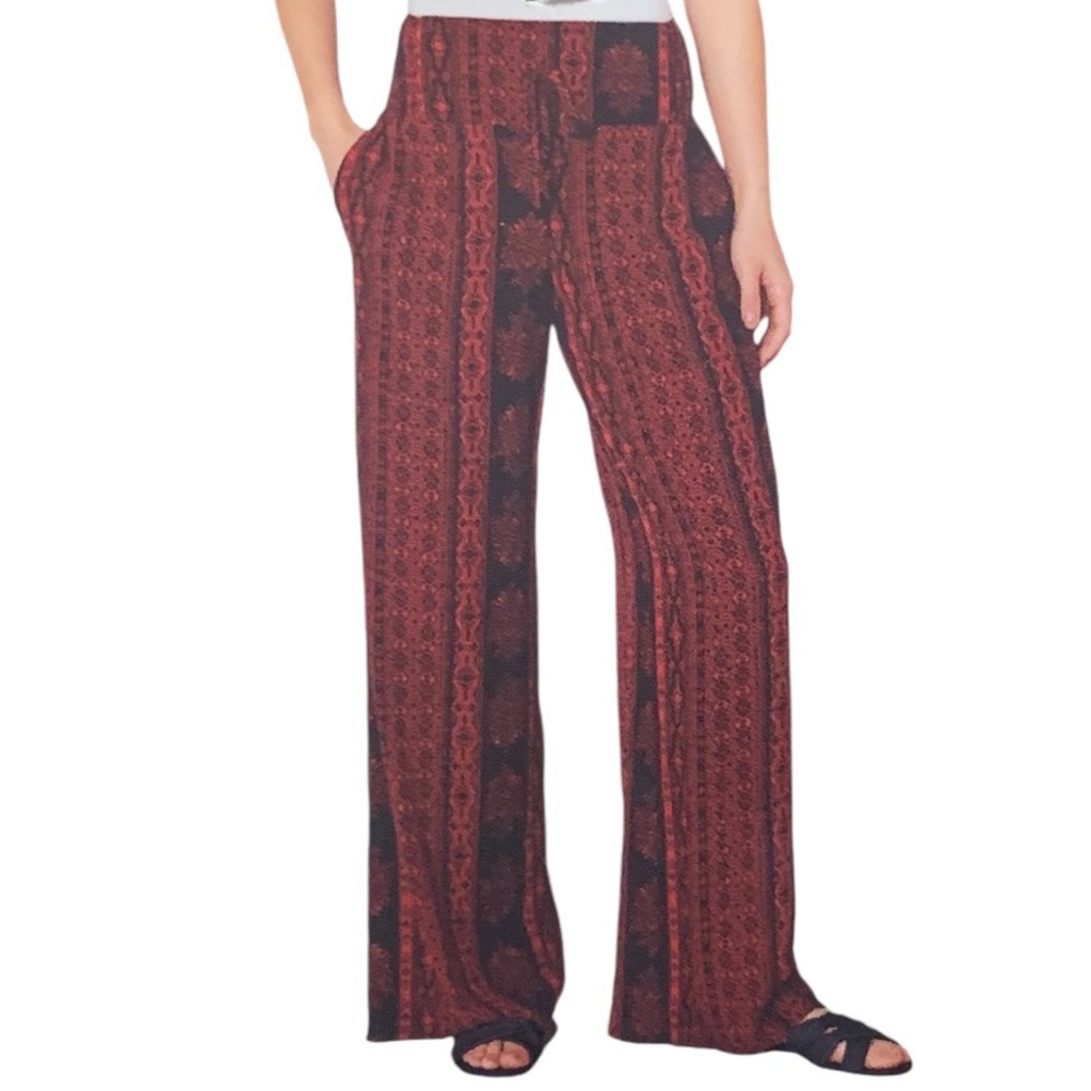 Peace & Pearls Tribal Print Palazzo Pants